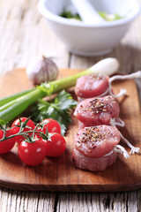 Raw pork filet mignons