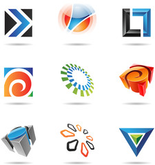 Various colorful abstract icons, Set 12