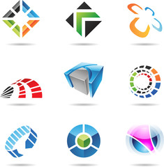 Various colorful abstract icons, Set 15