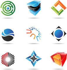 Various colorful abstract icons, Set 18