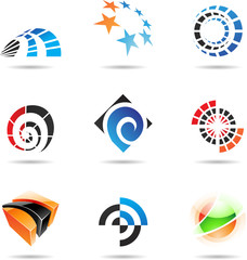 Various colorful abstract icons, Set 19