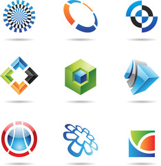 Various colorful abstract icons, Set 24