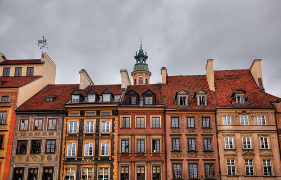 HDR image of old Warsaw houses
