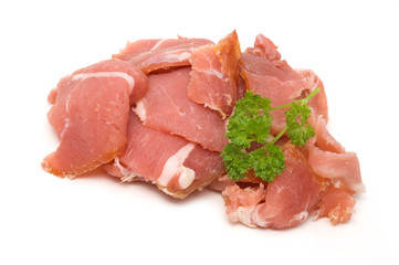 Roher, geräucherter Schinken