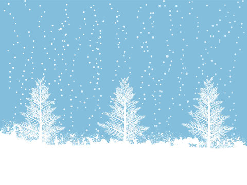 Snowy winter Christmas scene