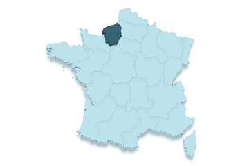 Obraz premium région haute-normandie sur france 3D, ombrée, détourée