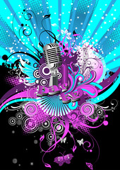 Fototapeta premium Partyflyer Vorlage Mikrofon