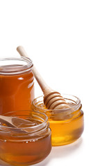 glass pots of honey
