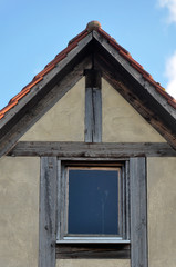 Shot of the gable of an half-timbered house