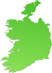Carte de l'Irlande verte (détouré)