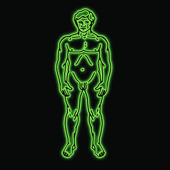 man in green glow