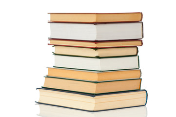 Book heap isolated on white background