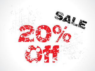abstract 20 percent off grunge text