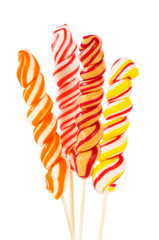 Colourful lollipop isolated on the white background