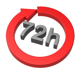 72 hours delivery sign.