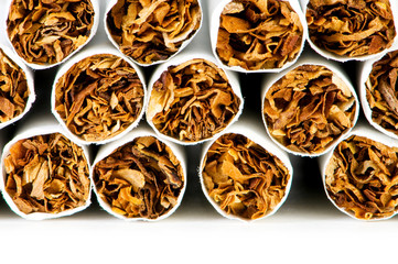 Smoking cigarettes isolated on the white background