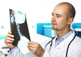 young doctor with xray