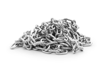 Metal chain isolated on the white background