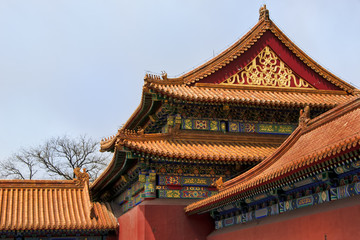 Fototapeta na wymiar Beijing Forbidden City: corner detail.