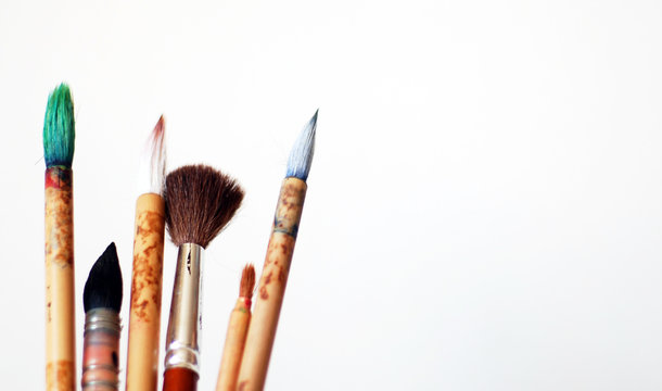 Verschiedene Pinsel detail Aufnahme