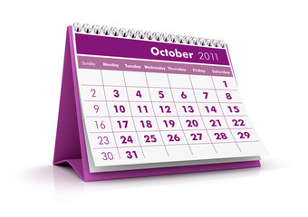 2011 calendar. October