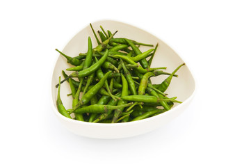 Hot peppers isolated on the white background