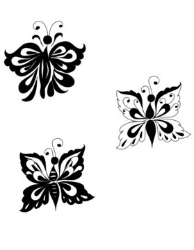 Butterflies (black and white)
