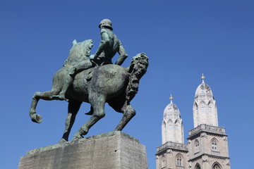 Denkmal Hans Waldmann und Grossmünster, Zürich