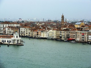 Fototapeta na wymiar Entrance to the Grand Canal in Venice Italy