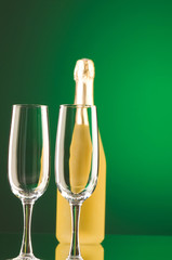 Champagne against color gradient background