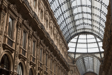 Roof of Vittorio Emanuele II Shopping Gallery in Milan, Italy