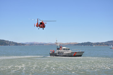 Rescue Helicopter and Boat