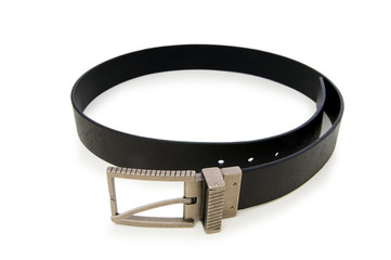 Leather belt isolated on the white background
