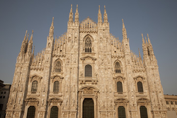 Fototapeta premium Main Facade of Duomo Cathedral Church in Milan