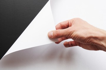 hand turning paper