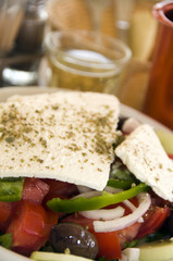 greek salad house wine ios greece cyclades taverna