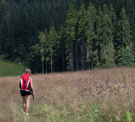 young woman hiking outdoors