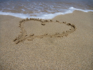 coeur à la plage
