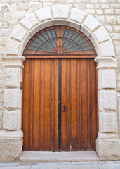 Wooden door.