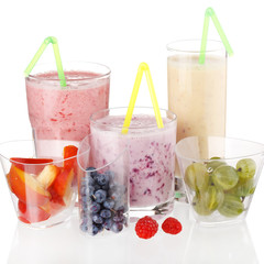 berry smoothies isolated on white background