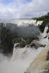 iguazu waterfalls in Argentina - top  view landscape