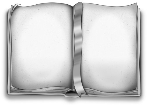 Libro aperto in bianco e nero