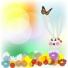 Rabbit with the butterfly