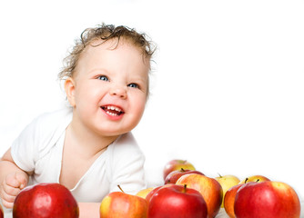 Fototapeta premium babe with apples