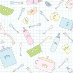 Seamless wallpaper with kid's stuff