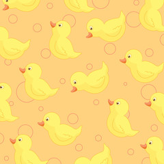 Seamless wallpaper with cute ducks