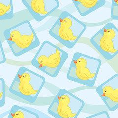 Seamless wallpaper with cute ducks
