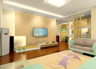 Naklejka na ściany i meble Modern living room interior design