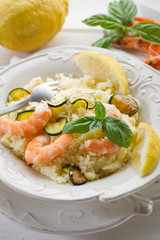 cous cous shrimp zucchinis - cous cous gamberi zucchini