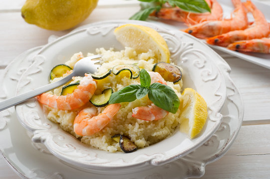cous cous shrimp zucchinis - cous cous gamberi zucchini